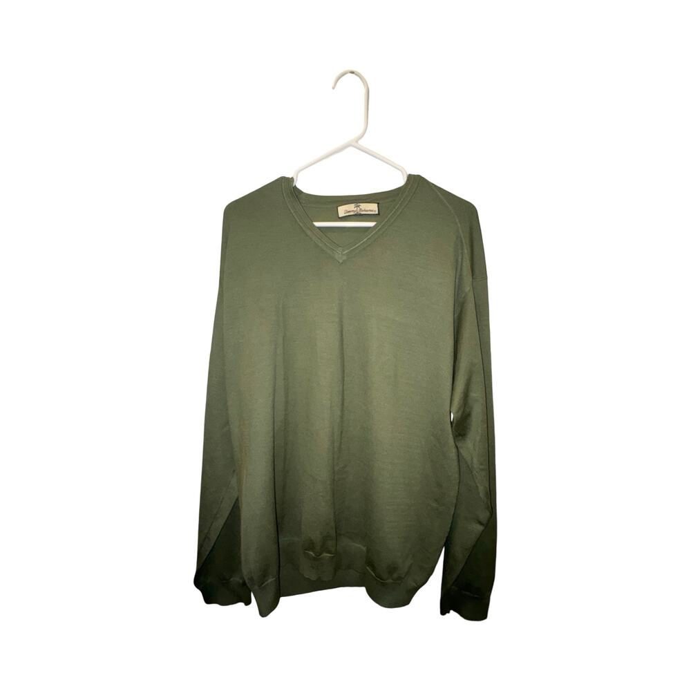 Tommy Bahama Olive V-Neck Lightweight Sweater Men's XL